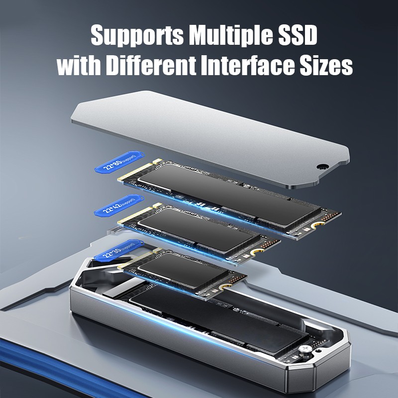 EAGET M.2 NVMe SSD External Portable Enclosure Case Fits PCIe 2280/2242/2230