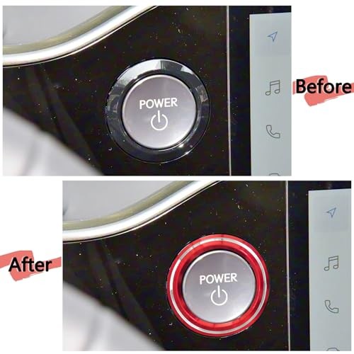 Bilisin Aluminum Engine Push Start Button Cover Trim Compatible with Lexus-Red