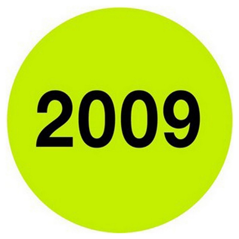 4" Diameter Green Calendar Year Circle Labels (500 per Roll)