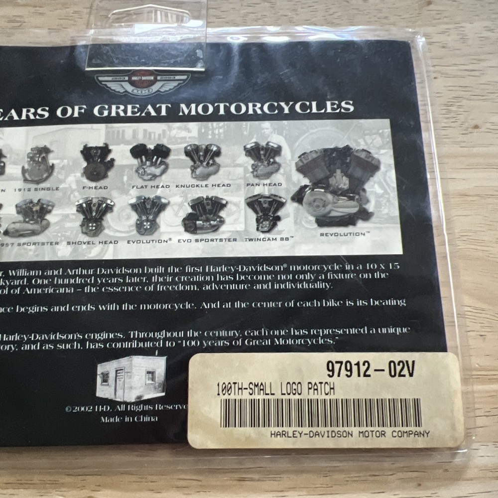 Harley Davidson Patch 100 Year Anniversary NIP