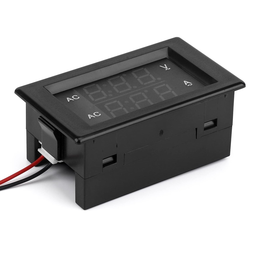 "Digital Volt Amp Meter 500V 100A LED Multimeter 2Wire Voltage Tester"