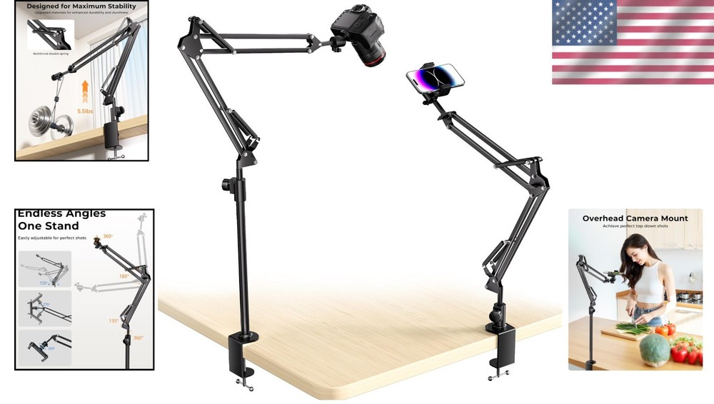 Foldable & Rotatable Camera Mount for Photography & TikTok Live Streaming