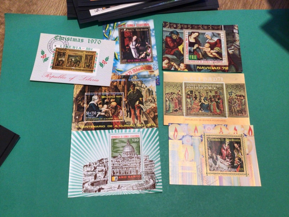 Navidad on stamps 7 stamp sheets A20257