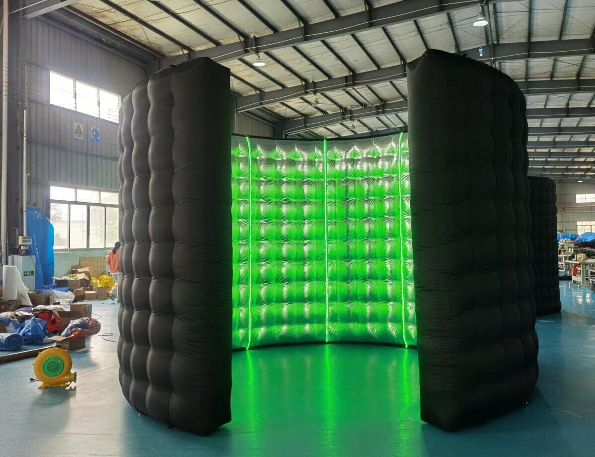 10FT Inflatable 360 Photo Booth Enclosure Portable LED Backdrop Wall For Party