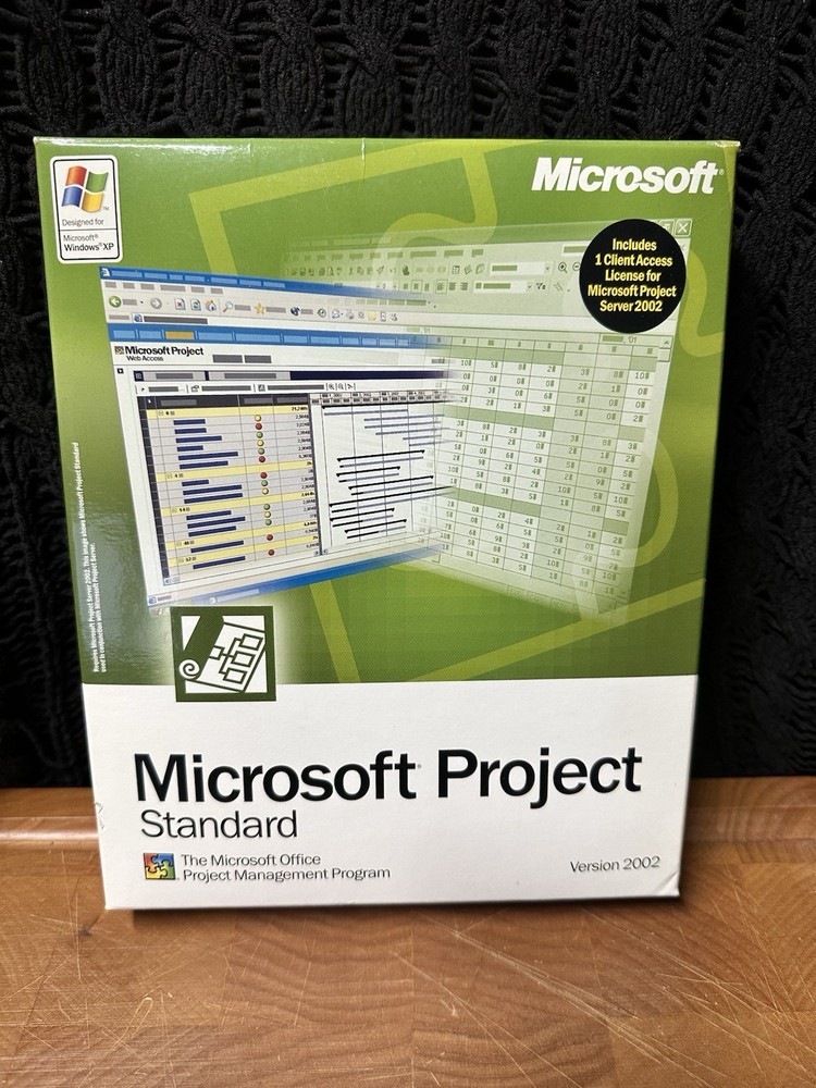 VINTAGE: Microsoft Project Standard 2002 - Complete Package - Big Box - CD
