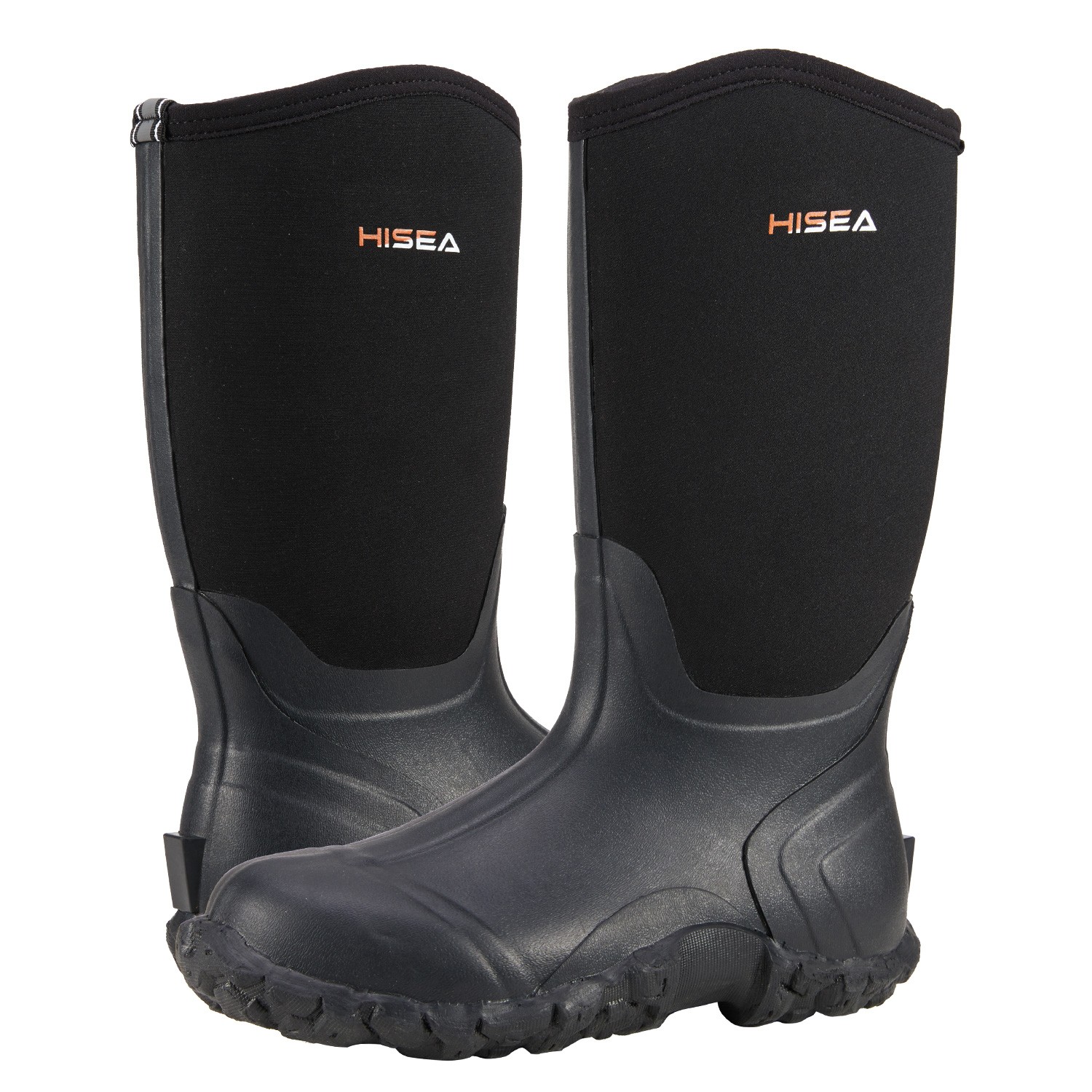 HISEA Men Waterproof Rain Boot Non-Slip Mid-Calf Hunting Fishing Garden Work Boo