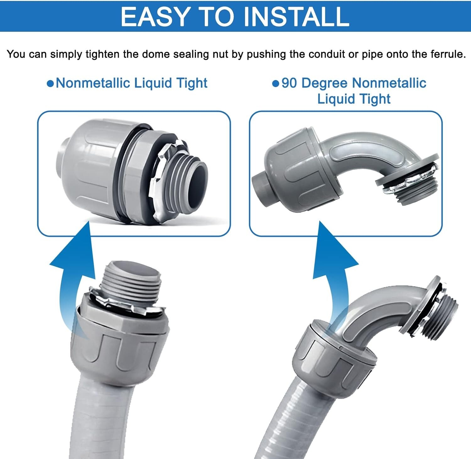 3/4" Dia Liquid Tight Conduit 50 FT,Flexible Non-Metallic PVC Conduit 3/4 Waterp
