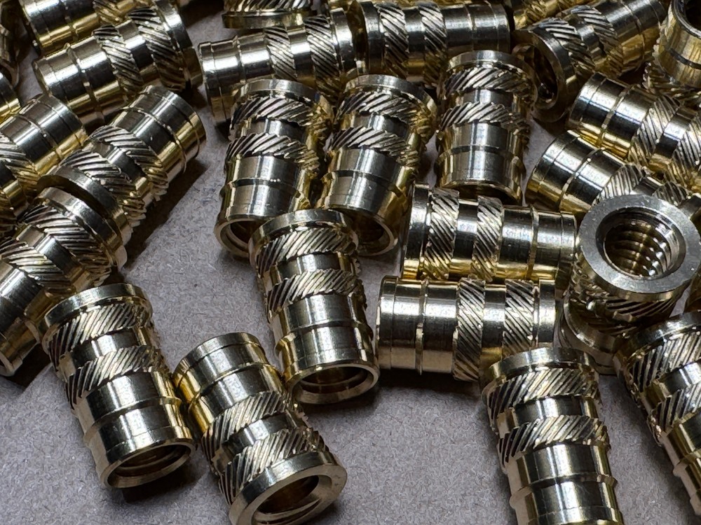 100x Brass 1/4-20 Threaded Inserts for Plastic 3D Printer Heat Set .500L EK
