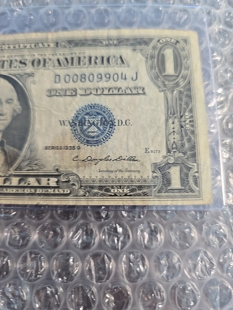 1935G $1 "NO MOTTO" SILVER CERTIFICATE BLUE NOTE