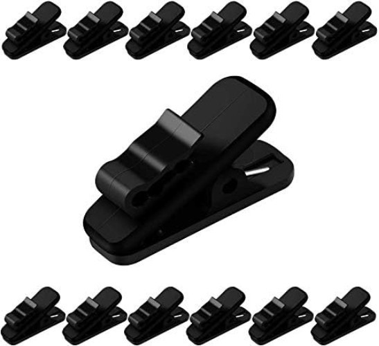 12-Pack Earbud Clips - 1 Inch Durable Cord Management for Tangle-Free Experience