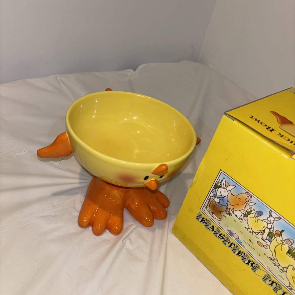Yellow Ceramic Chick Chicken Dip Bowl, Candy Dish, Easter Time