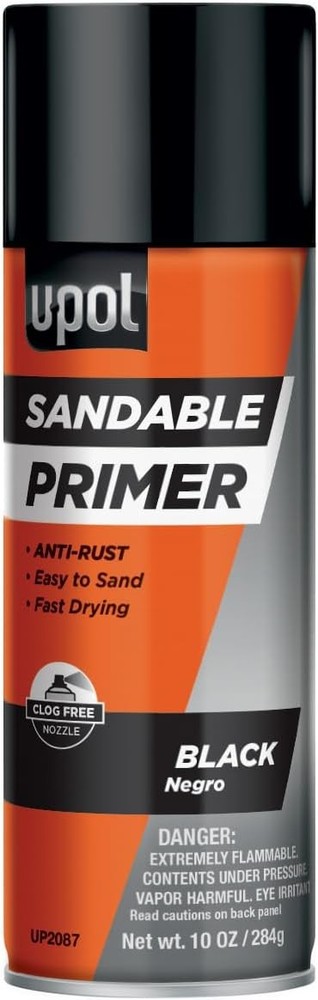 Sandable Primer Spray, Fast-Drying & Durable with Anti-Rust Technology, Black 10