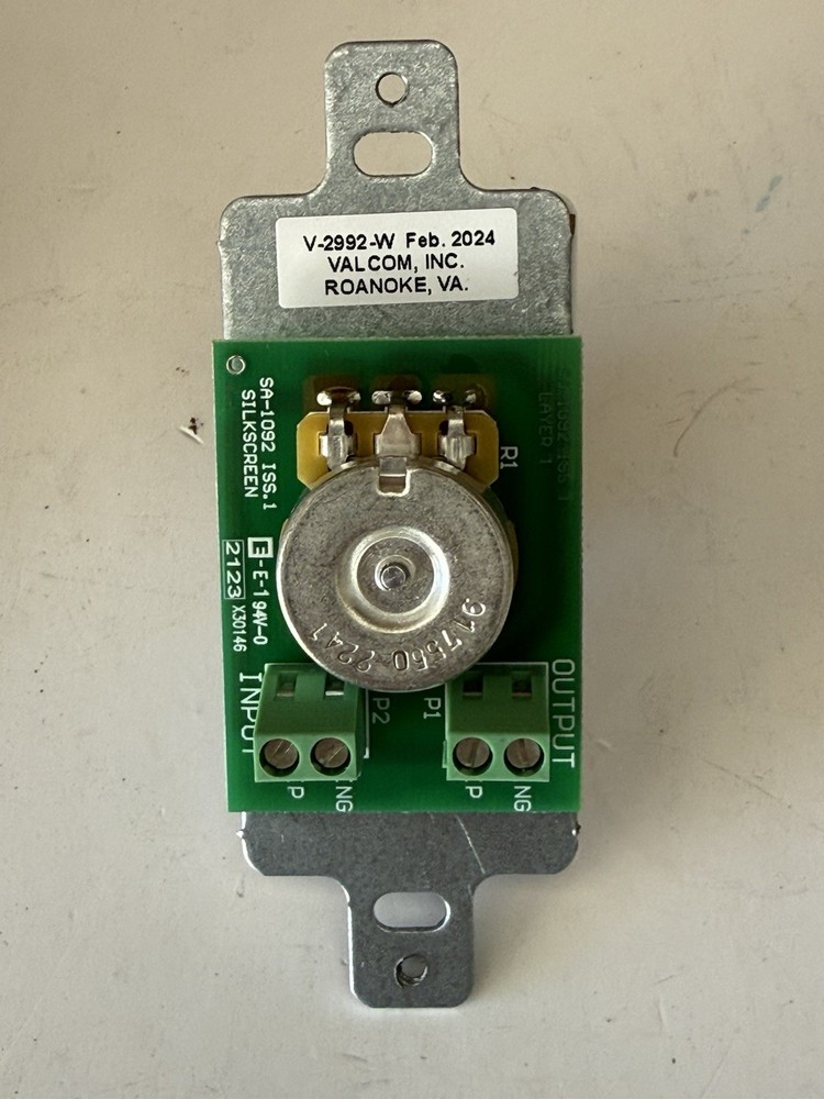 VALCOM V-2992-W WALL MOUNT VOLUME CONTROL, DECOR White