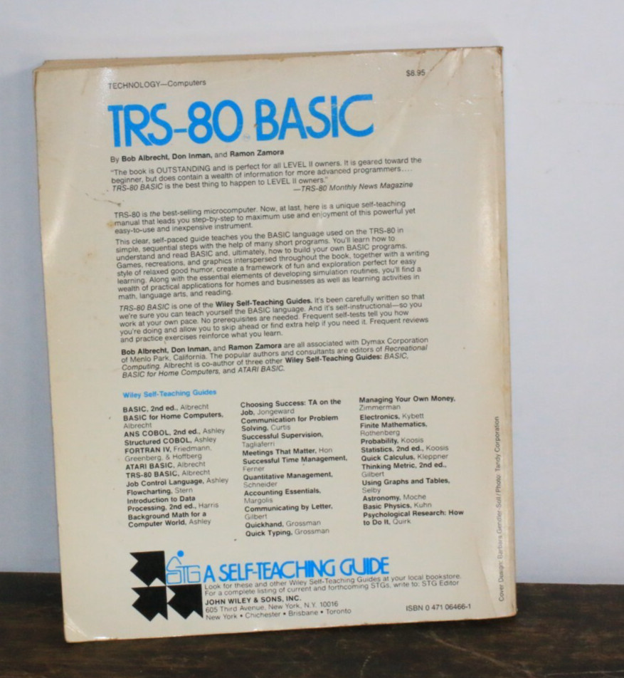 TRS-80 Basic: A Self-Teaching Guide - Vintage - Bob Albrecht STG 1980