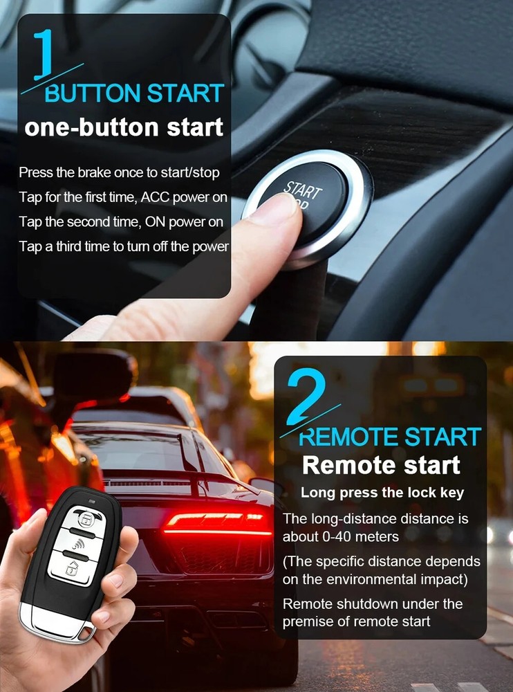 With Autostart Push One Button Auto Start Stop Entry System Smart Remote Start