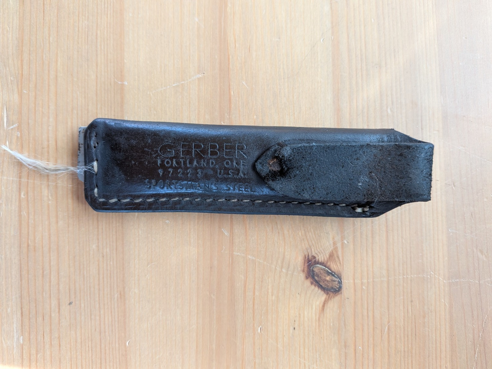 Gerber Sportsman's Steel Portland Oregon USA 5" Leather Handle Knife Sharpener