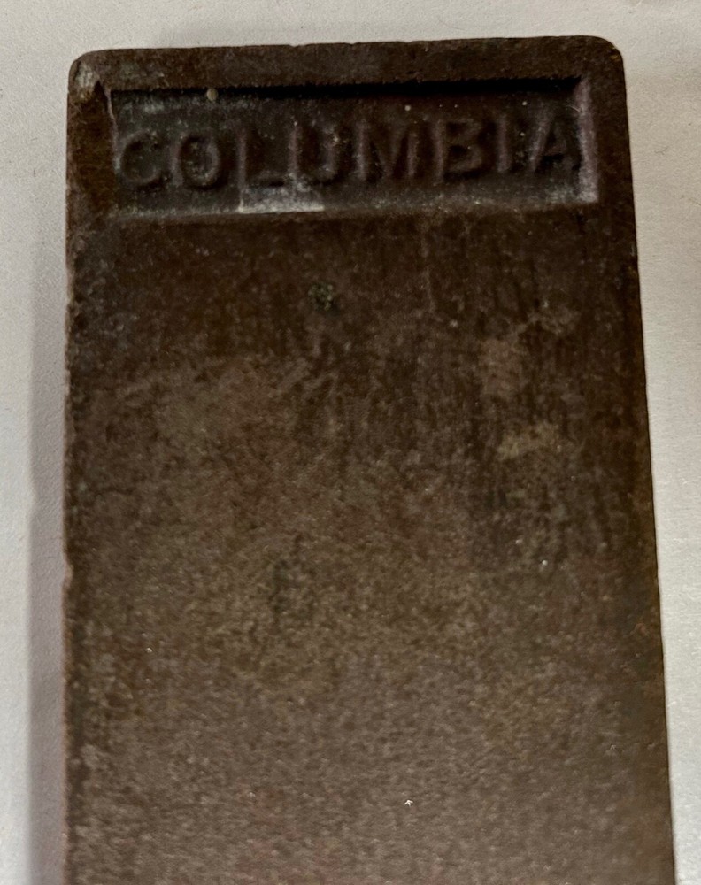 Vintage Columbia Chisel Razor Hone Sharpener Sharpening Stone (A7)