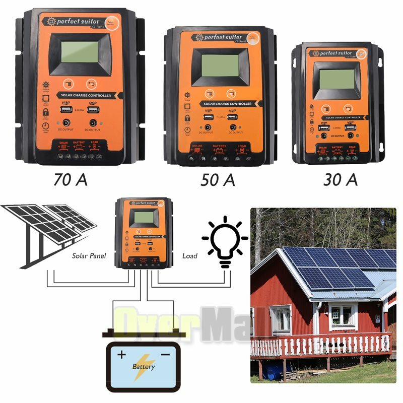 12/24V 100A MPPT Solar Charge Controller Panel Battery Regulator Dual USB Timer