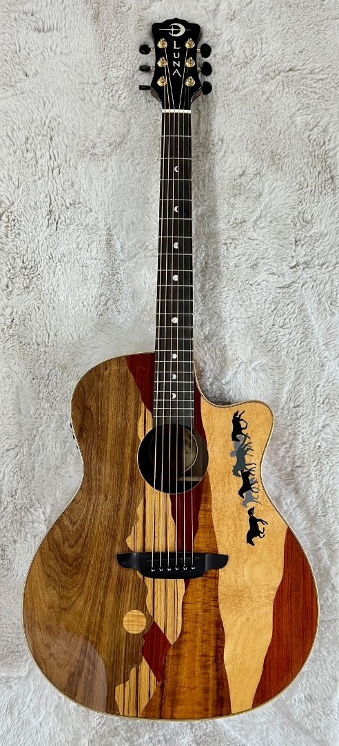 Luna Guitars Vista Mustang Wild Horse Body Acoustic Electric Guitar