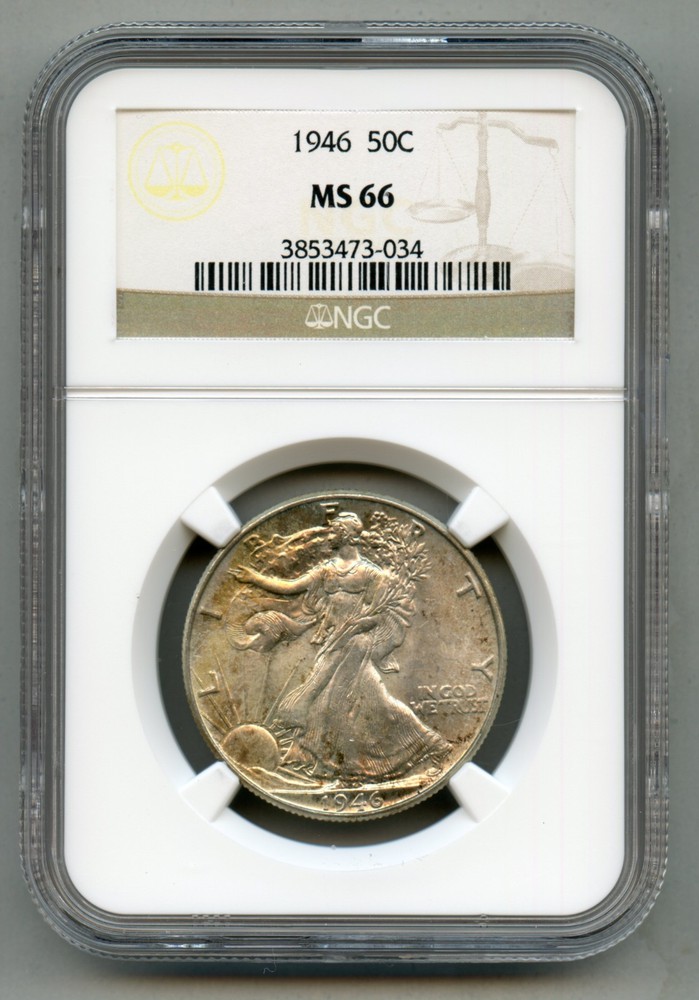 1946 Walking Liberty Silver Half Dollar NGC MS 66