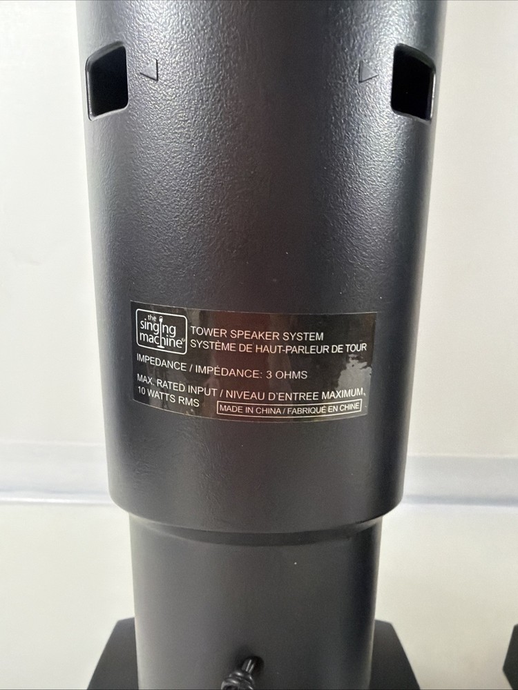 The Singing Machine Karaoke Machine Tower Speakers - Tested & Working