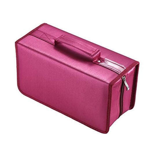 CD Case Nylon DVD Case Protective CD Holder Portable Disc 160 Capacity Red160