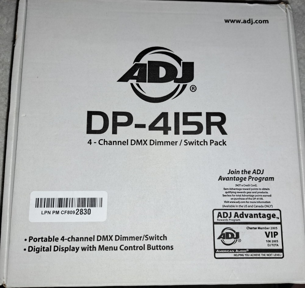 ADJ-DP-415R- 4 Channel DMX Dimmer/Switch Pack NEW