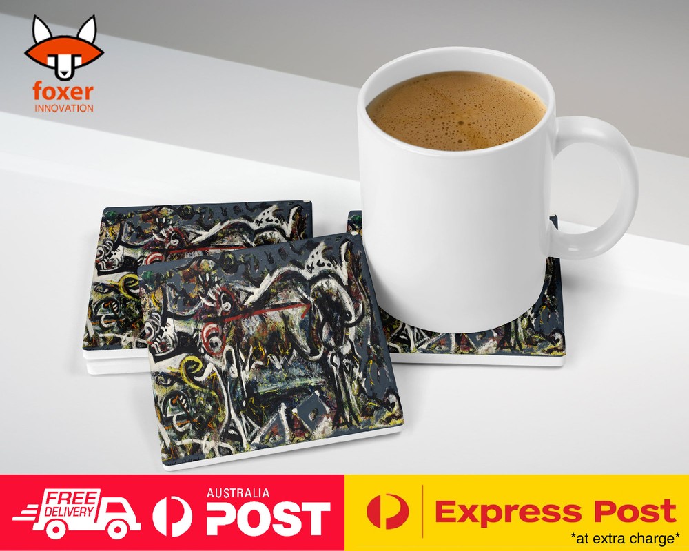 COASTER COFFEE DRINKING MAT|JACKSON POLLOCK - THE SHE-WOLF ART PAINT