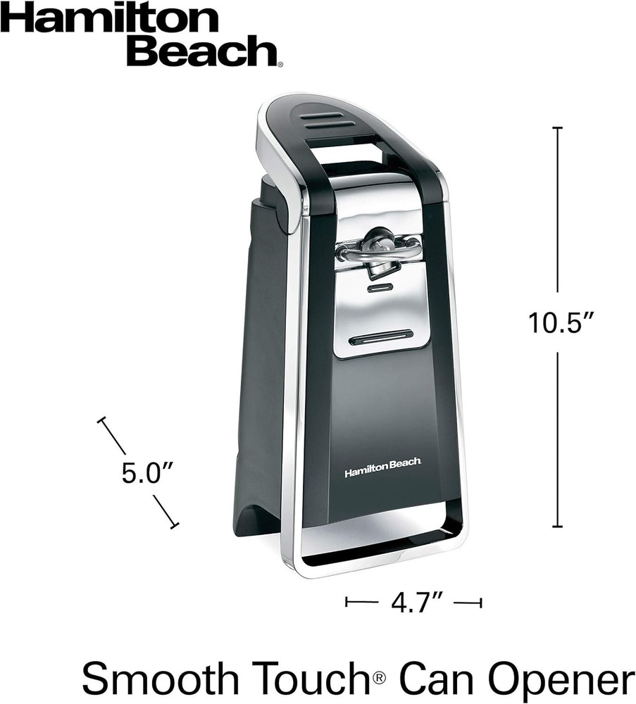 Automatic Electric Can Opener One Touch Hands with Easy Push Down Lever, Chrome