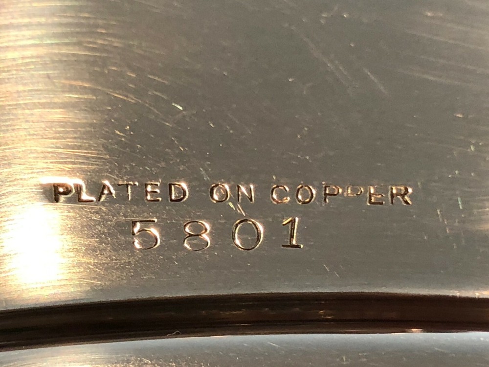 S & G Gump co Plated on Copper 5801 Covered Serving Dish, 12 1/2" x 9 3/4"