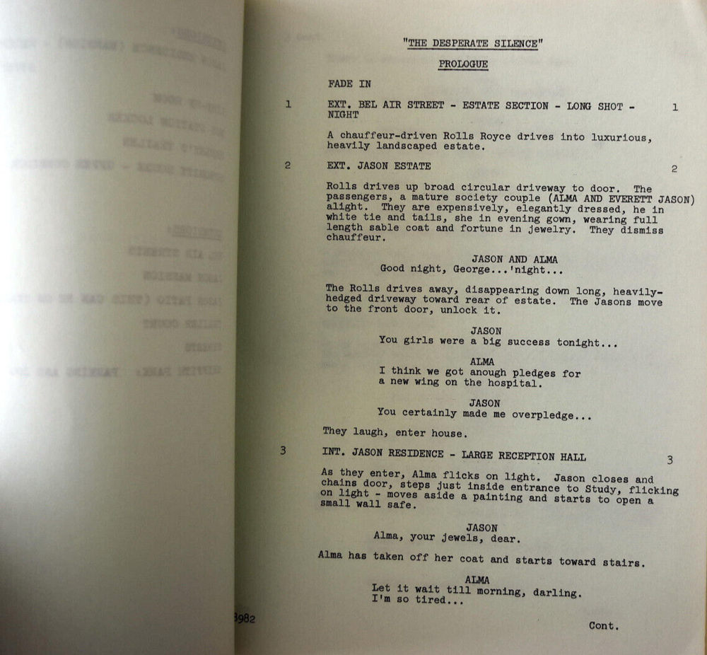 Dec/27/1966 The Felony Squad "The Desperate Silence" Original Screenplay Script