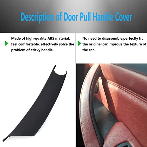 Door Pull Handle Cover Compatible with BMW X5 Series E70/E70 LCI 2008 Black