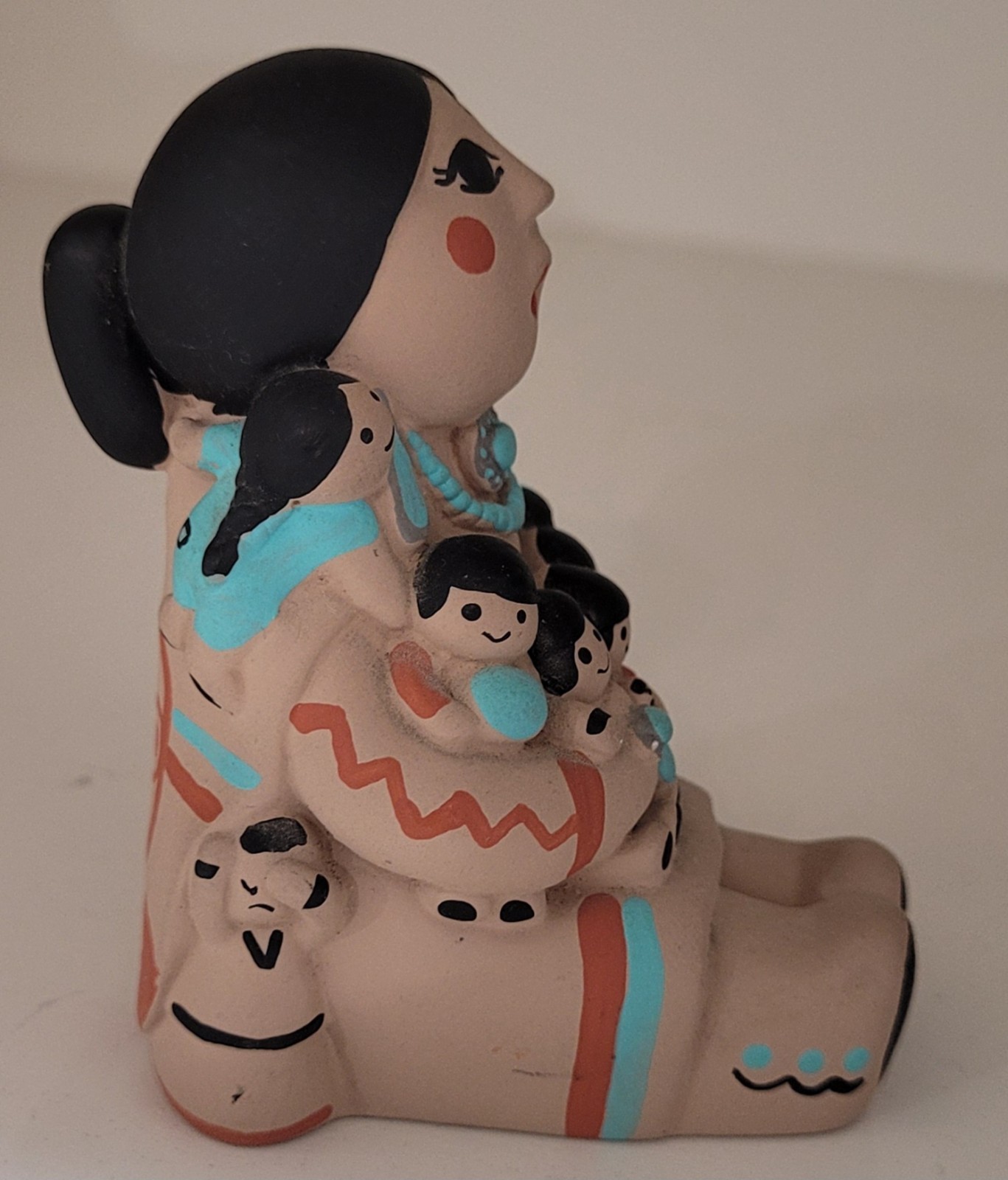 Vintage Teissedre Signed Native American Storyteller Hand Painted Figurine