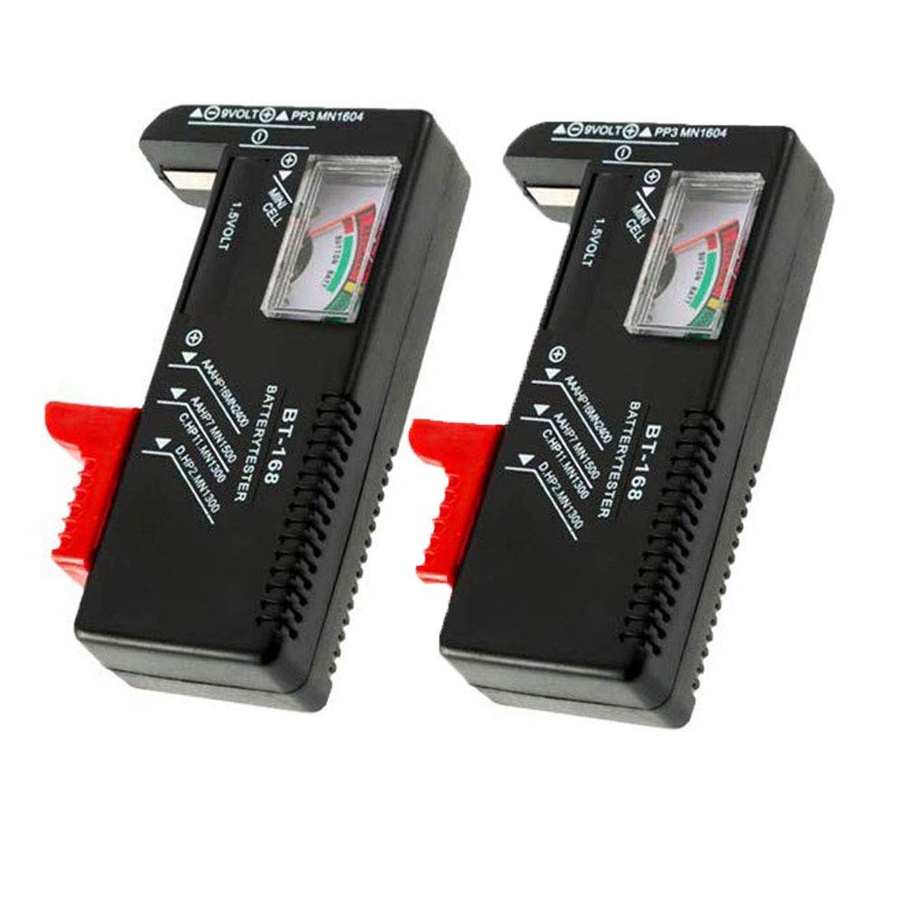 2 Pack Battery Tester, Universal Battery Checker for AA / AAA / C / D / 9V / 1.5