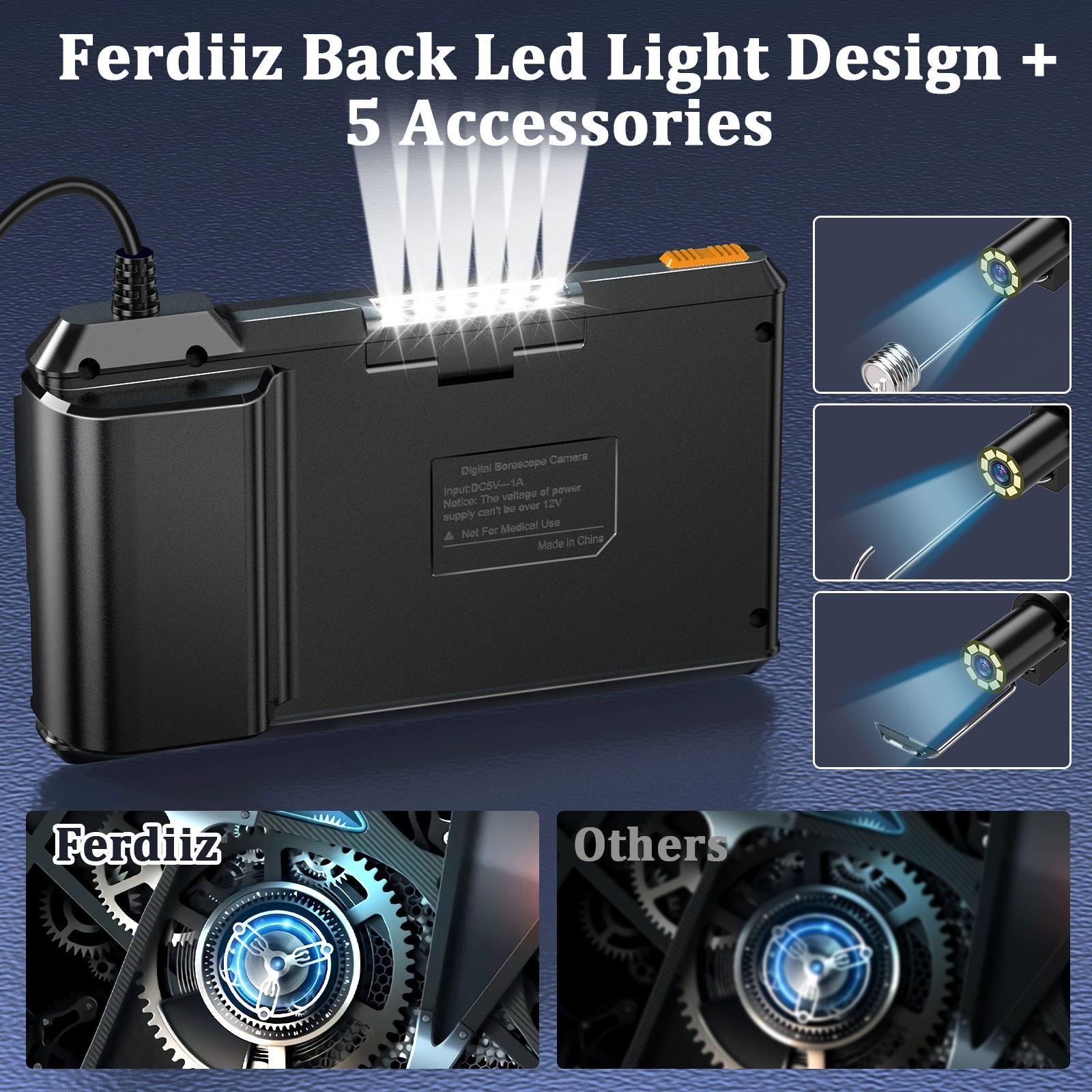 🔥1080P HD LED Handheld Industrial Endoscope Borescope Inspection Snake Camera