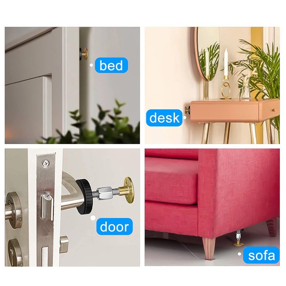 Adjustable Threaded Bed Frame Anti-Shake Stabilizer Tool Headboard Stoppers 4X