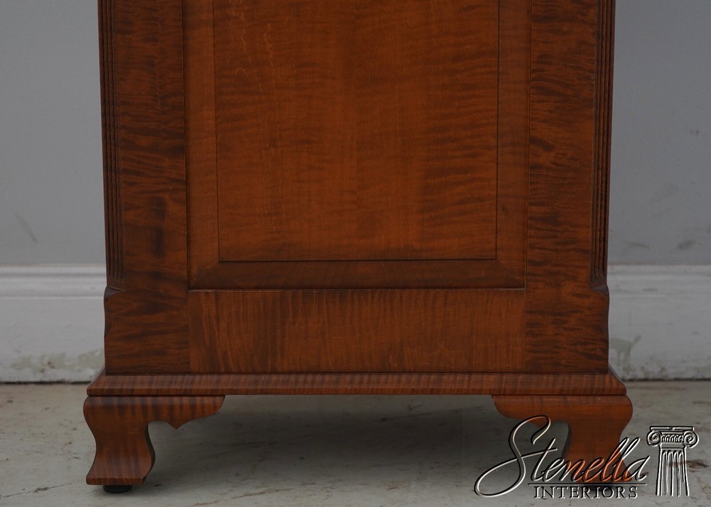 65029EC: Tiger Maple Chippendale Style Grandfather Clock