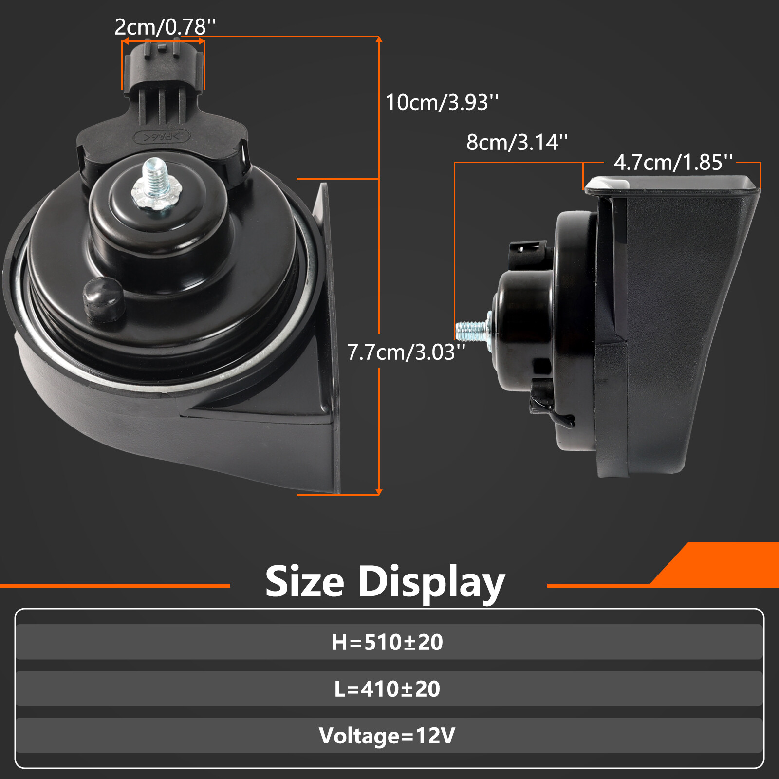 110-125db Loud High & Low Tone Snail Horn For Kia Sportage Rio Hyundai Accent x2