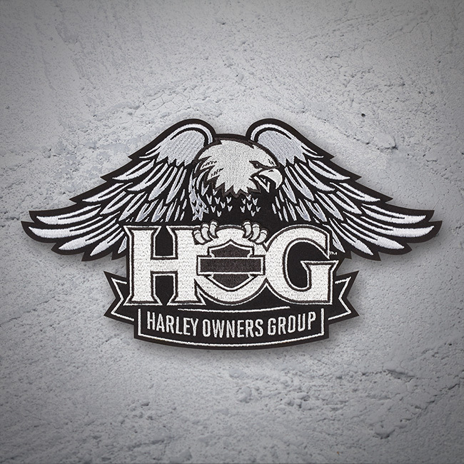 Genuine HARLEY DAVIDSON 5 inch "Eagle & Wings" HOG EMBROIDERED PATCH