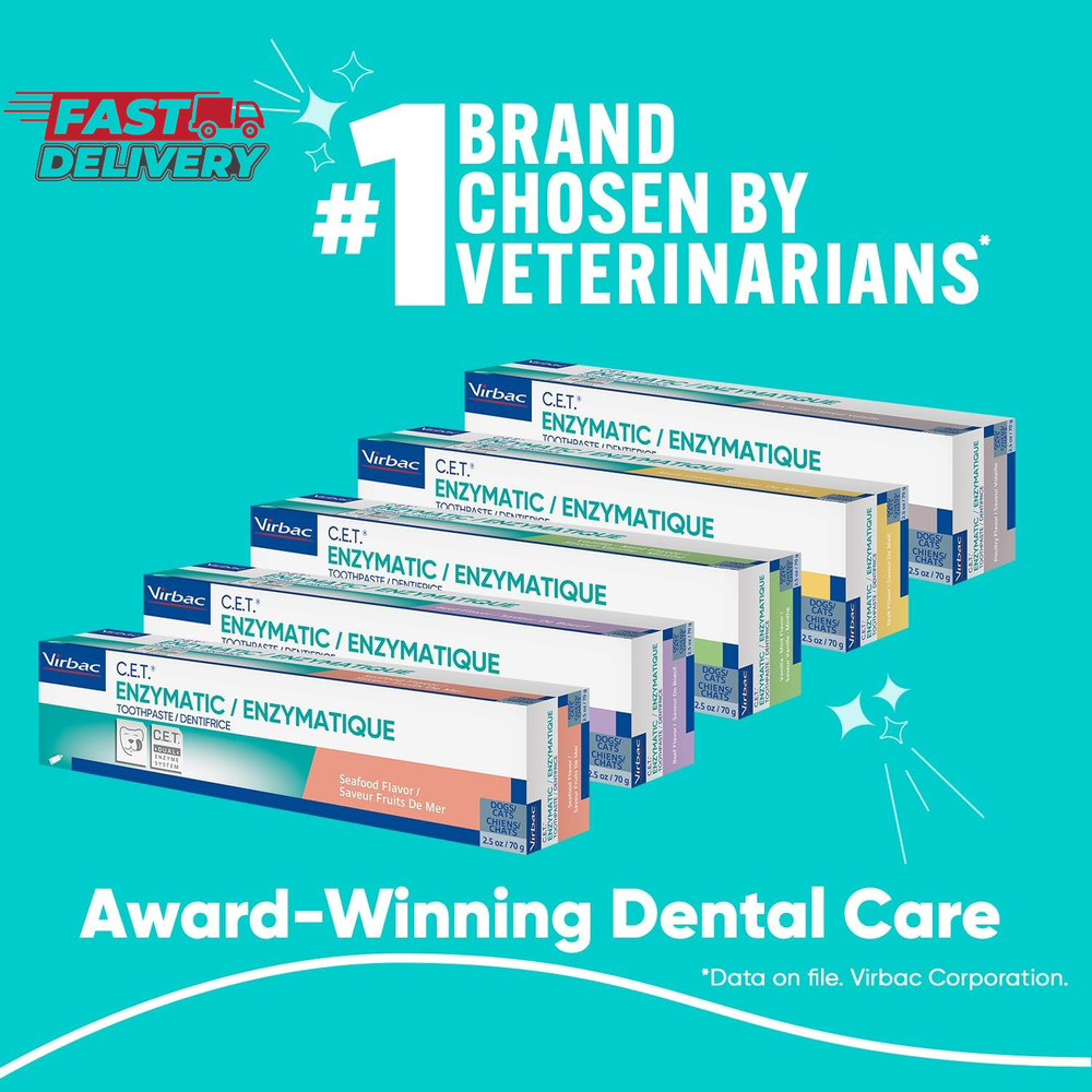 Virbac C.E.T.® Enzymatic Toothpaste| Tartar & Plaque Control for Fresh Breath |