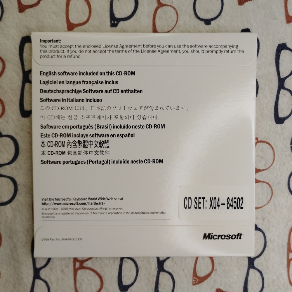 Microsoft IntelliType Pro Keyboard Software 1999 Windows 95/98