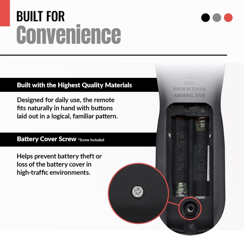 ANDERIC RRCM7500 for Channel Master DVR Remote Control Universal (v4)