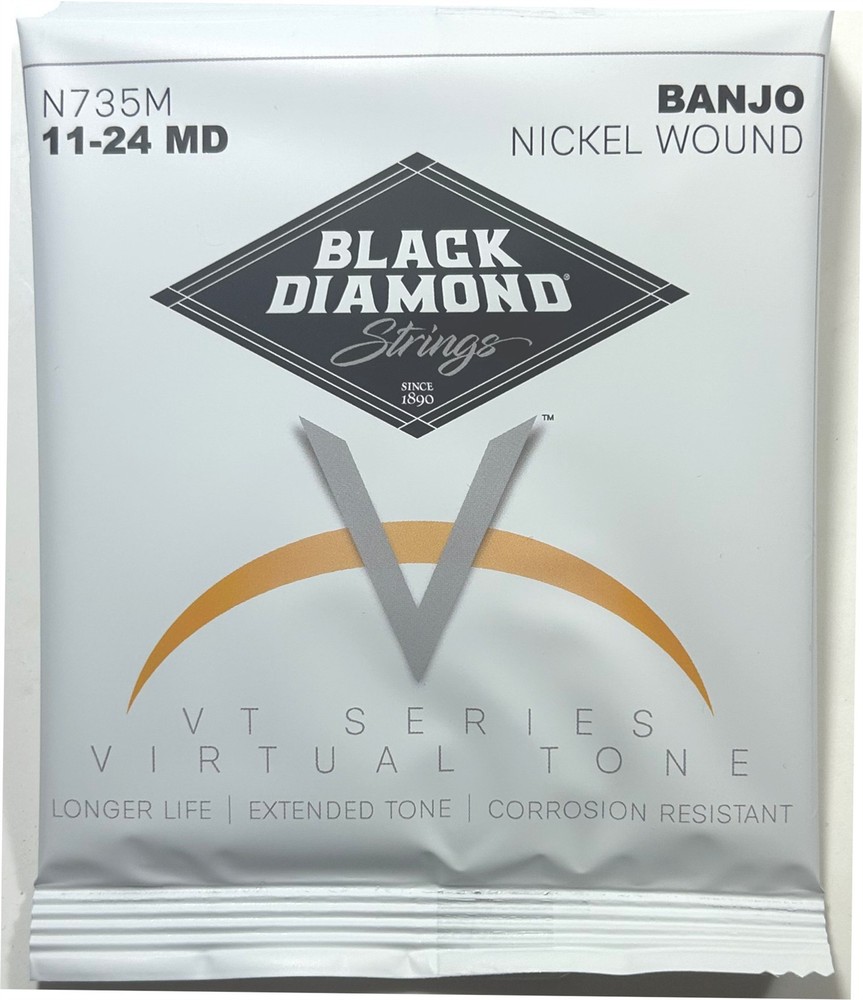 Black Diamond Banjo Strings 3 Sets 5-String Medium Loop End Nickel Wound