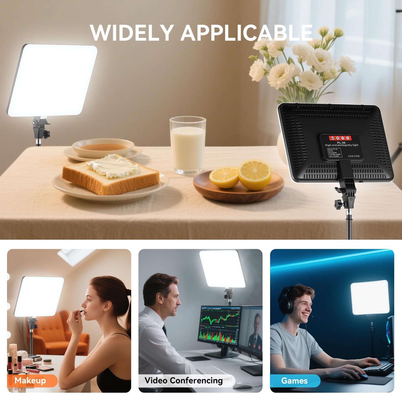 Studio Lights for Video Recording, 2-Pack Photography Lighting Kit with 75'' ...