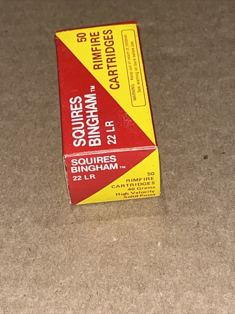 Squire Bingham Empty Ammo Box 22 LR Box Solid Point Minty Brick Fresh