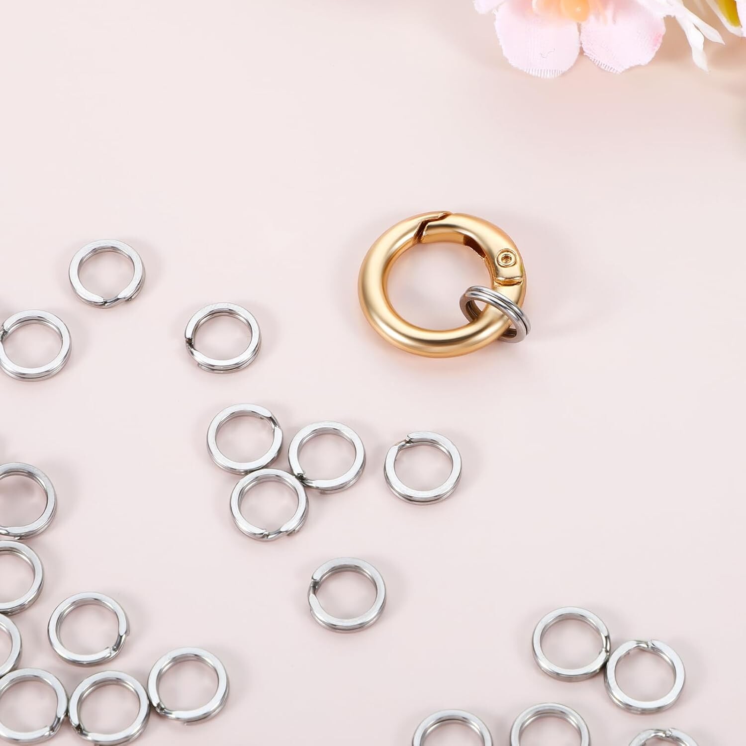 30pcs Split Rings 8mm Stainless Steel Small Key Chain Mini Keychain Rings Spl...