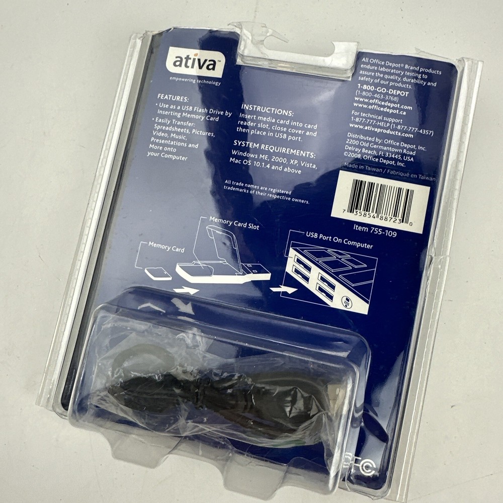 Ativa SD/SDHC Memory Card USB Drive 755-109