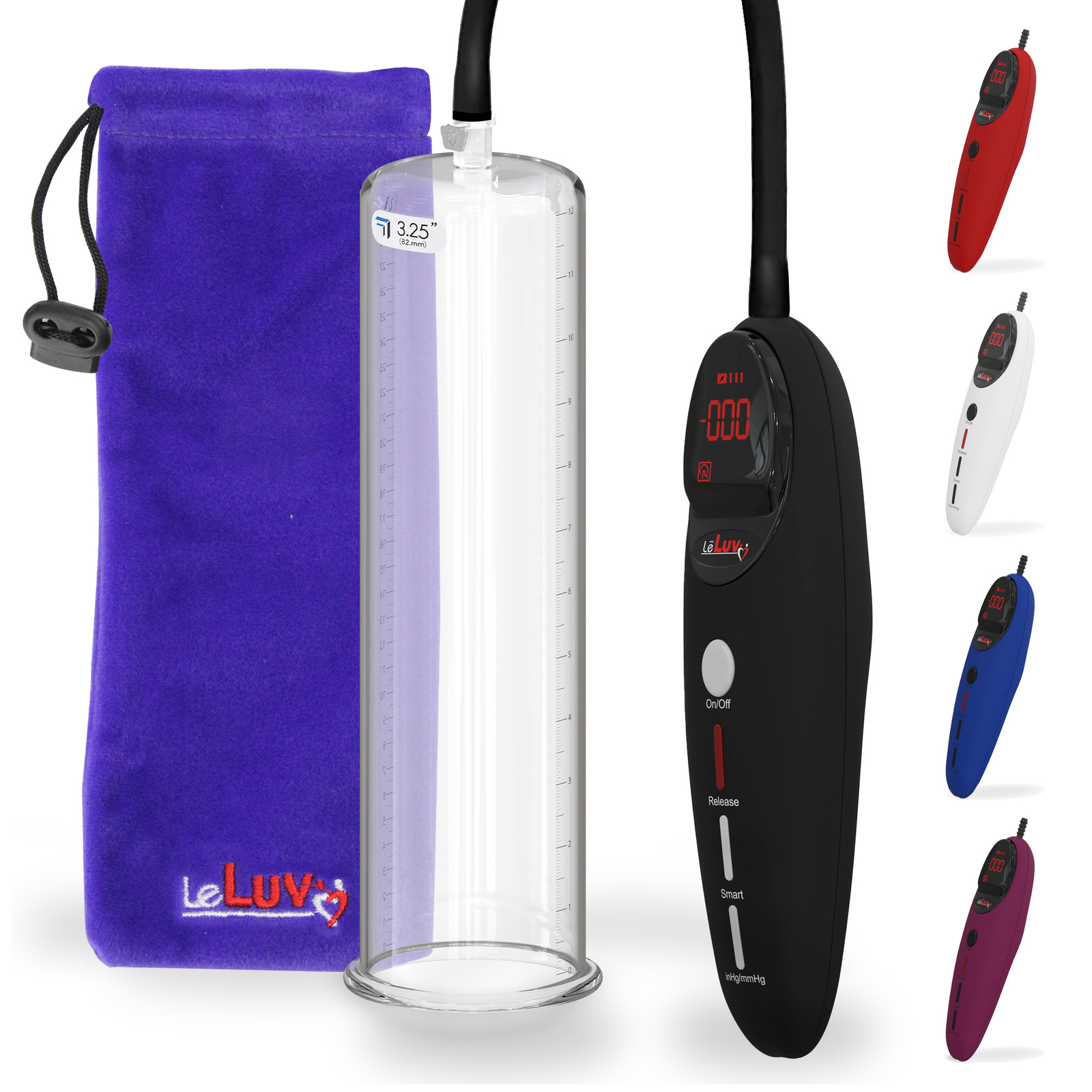 LeLuv Magna PRO+ Penis Pump | Round Flange Cylinders | Smart LCD Screen Handle