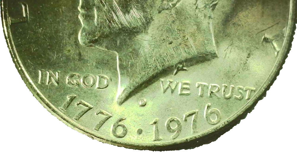 1976D - Kennedy Half Dollar Error - Filled "D" Mint Mark Error - #241