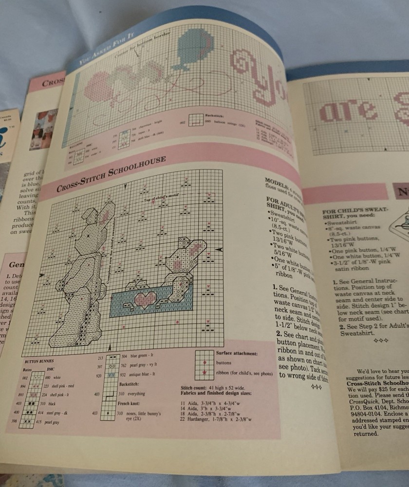 Feb 1989 Vintage Cross Quick Easy Cross Stitch Projects Design Pattern Booklet